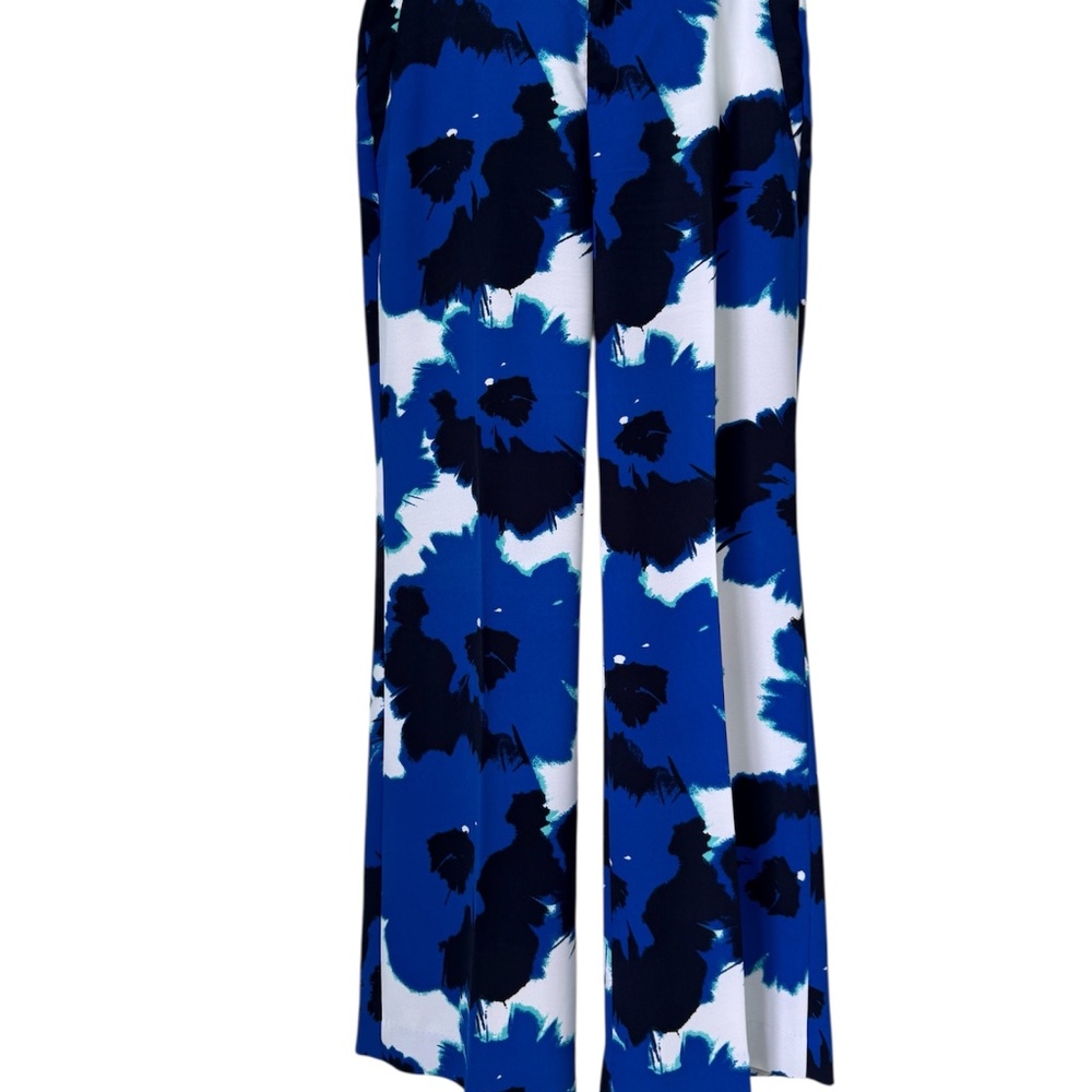 BANANA REPUBLIC | Women's Blue Black & White Floral Wide Leg Pants